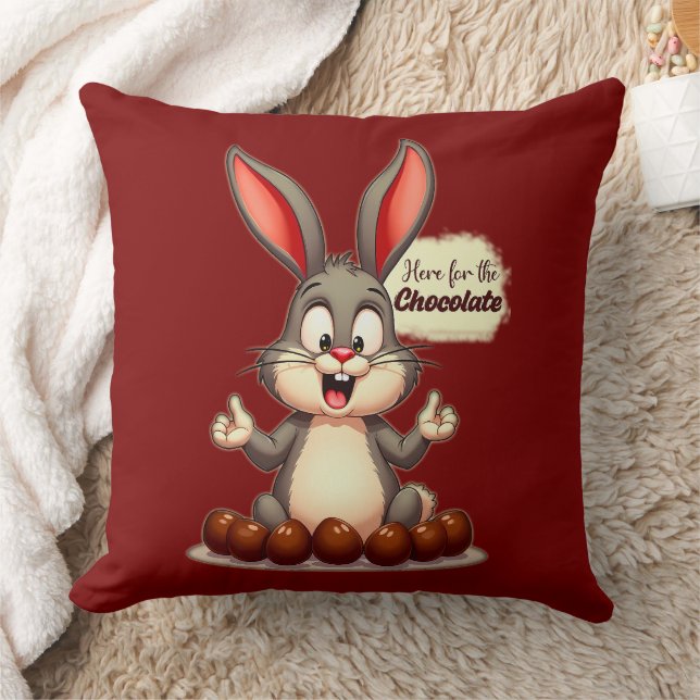 Coussin More Chocolate – Funny Easter Bunny - almofada (Couverture)