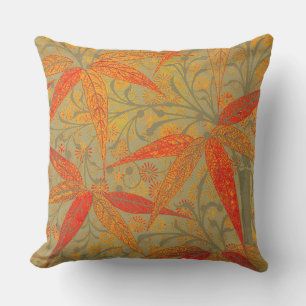 Coussin Morris & Co. Motif Bamboo Godwin Orange et Sauge