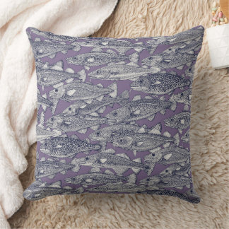 Coussin Morue de l'Atlantique bleu marine violet