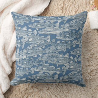 Coussin Morue de l'Atlantique cobalt denim