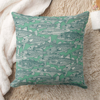 Coussin Morue de l'Atlantique poivre menthe verte foncée