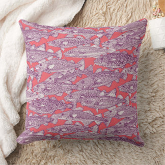 Coussin Morue de l'Atlantique rose pourpre rose
