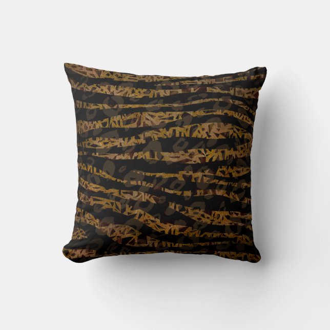 Coussin Mosaic Chic Elegant Safari Glam Jungle Imprimer (Recto)