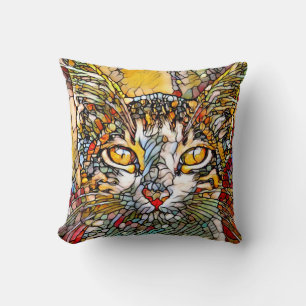 Coussin Mosaic Multicolor Chat 697