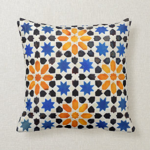 Coussin mosaïque arabe de carreaux de style marocain, dé