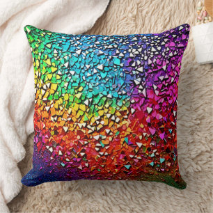 Coussin Mosaïque arc-en-ciel