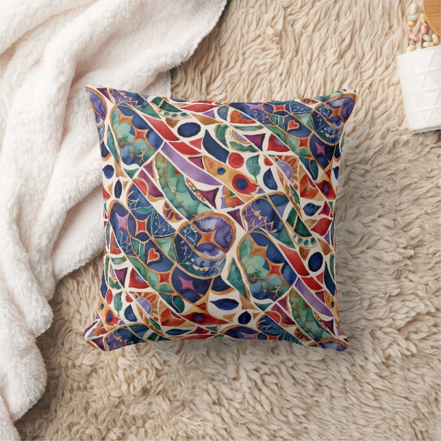 Coussin Mosaïque Art moderne colorée (Couverture)