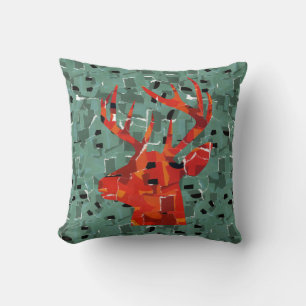 Coussin Mosaïque de silhouette de tête de cerf
