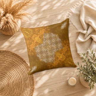 Coussin Mosaïque Dentelle Dorée