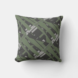 Coussin Mosaïque diagonale de charbon gris méditerranéen