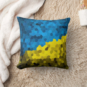 Coussin Mosaïque du drapeau ukrainien