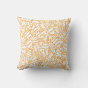 Coussin Mosaïque feuille aléatoire pâle orange