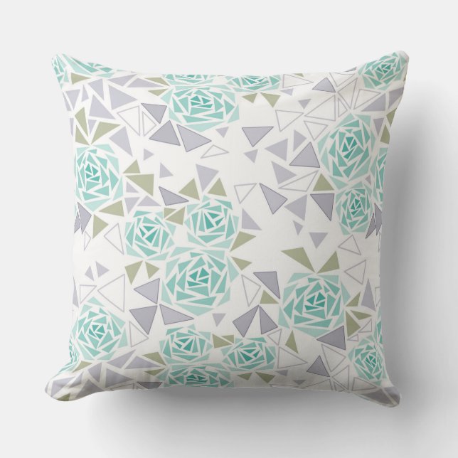 Coussin Mosaïque, fleurs (Recto)