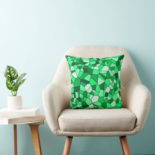 Coussin Mosaïque géométrique verte moderne (Chaise)