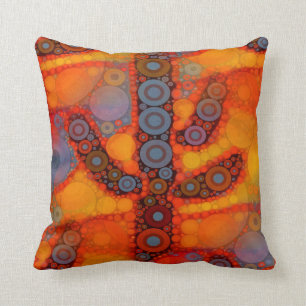 Coussin Mosaïque orange violet du sud-ouest du Saguaro Cac