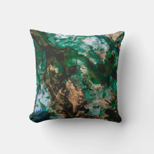 Coussin Moss Agate Green Crystal Geode Abstract