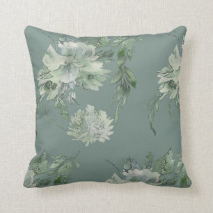 Coussin Mossy Green Floral Mystique Contemporain 16x16