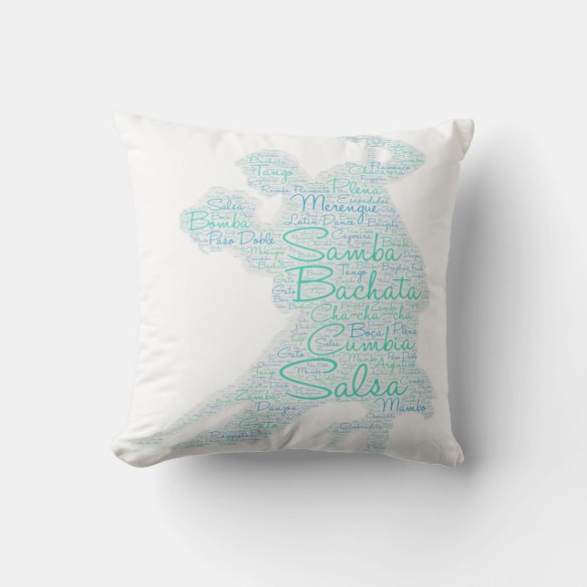 Coussin Mot de danse Art Couple Bachata Salsa (Recto)