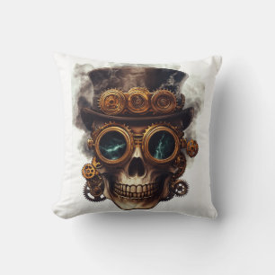 Coussin Moteur de crâne Steampunk