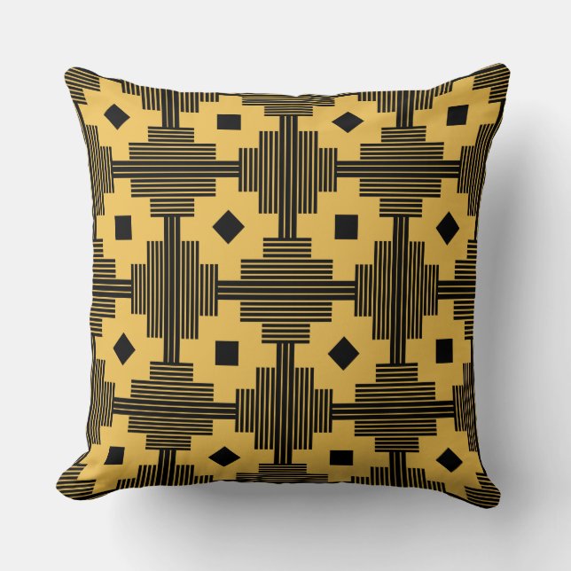 Coussin Motif 061214 - Noir avec ambre efc050 (Recto)