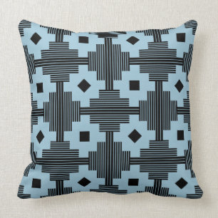 Coussin Motif 061214 - Noir avec bleu clair 9dc6d8