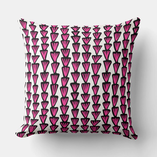 Coussin Motif 070515 - Rose noir et chaud sur blanc (Recto)