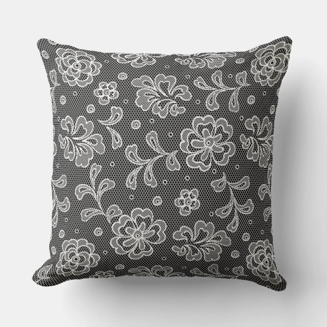 Coussin Motif 1 de tissu de dentelle (Recto)