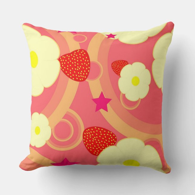 Coussin Motif 2 de fraise (Recto)