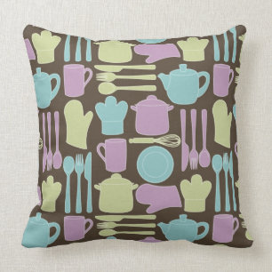 Coussin Motif 2 d'ustensiles de cuisine