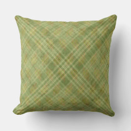 COUSSIN MOTIF À CARREAUX AUX TEINTES DE VERT ET D'ORANGE