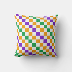 Coussin Motif à carreaux diagonaux Mardi gras
