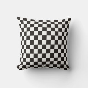 Coussin Motif à carreaux noir et blanc