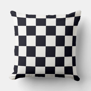 Coussin Motif à carreaux noir et blanc
