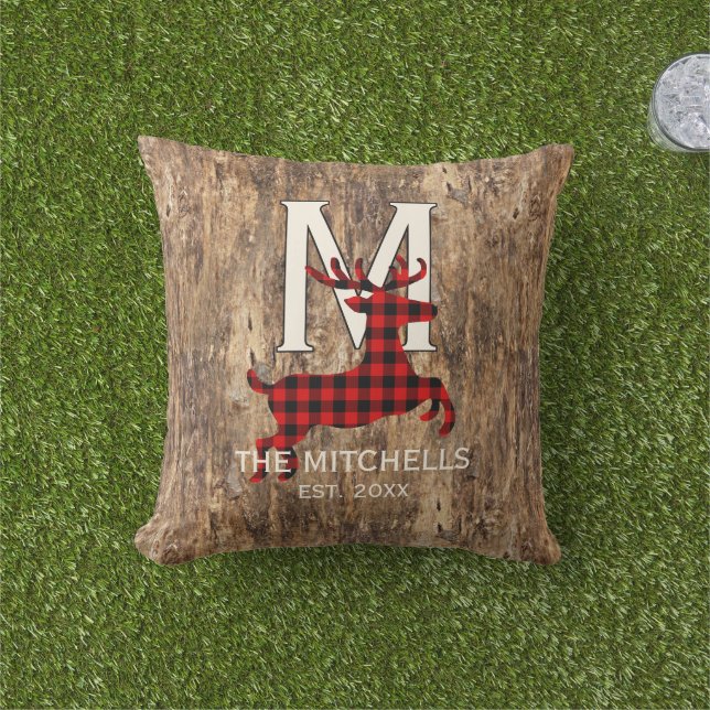 Coussin Motif à carreaux personnalisé Buffalo Lumberjack P (Herbe)