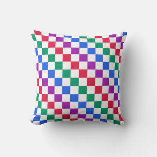 Coussin Motif à damier en diagonale de bonbons précieux