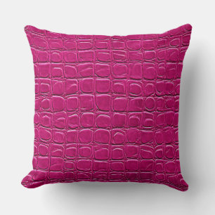 Coussin Motif à effet de cuir rose