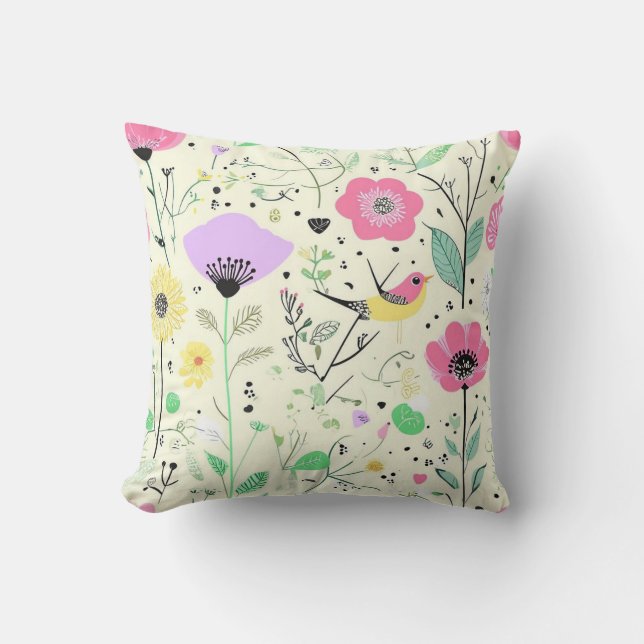 coussin motif à fleurs (Recto)