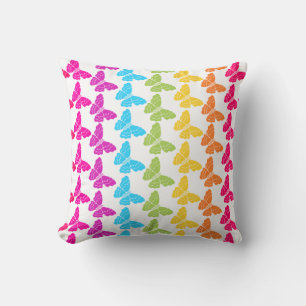 Coussin Motif à papillon arc-en-ciel coloré mignon