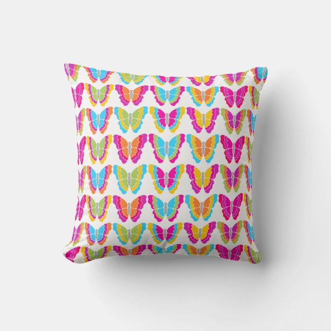 Coussin Motif à papillon arc-en-ciel mignon (Recto)