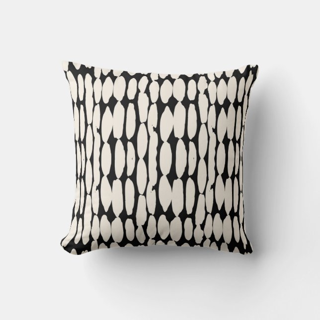 Coussin Motif à points noirs blancs. shibori cercle sans s (Recto)