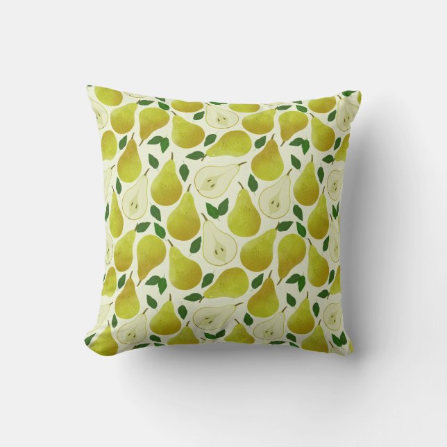 Coussin Motif à poires vertes (Recto)