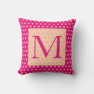 Coussin Motif à pois orange rose vif Bohème féminin