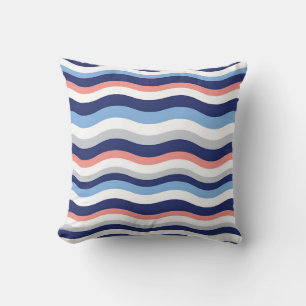 Coussin Motif à rayures de vague rétro