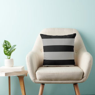 Coussin Motif à rayures noir et blanc