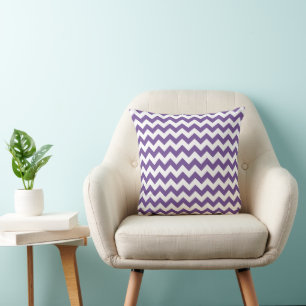 Coussin Motif à rayures pourpre moderne Chevron