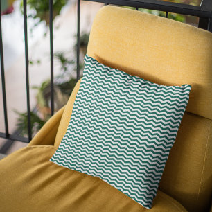 Coussin Motif à rayures zig zag Chevron vert sarcelle