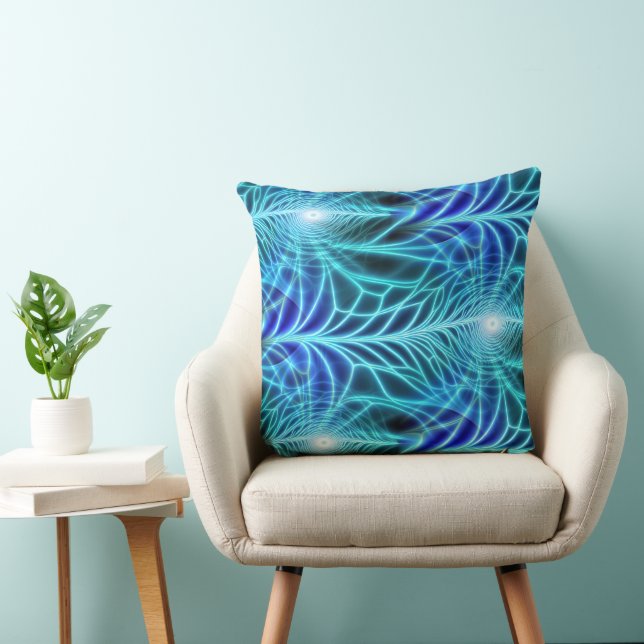 Coussin Motif à répétition électrique bleu brillant (Chaise)