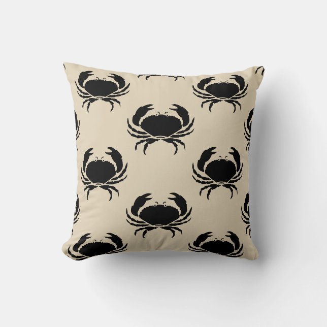 Coussin motif à thème nautique amusant CRAB (Recto)