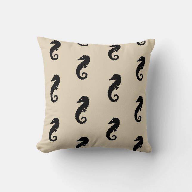 Coussin motif à thème nautique SEAHORSE amusant (Recto)