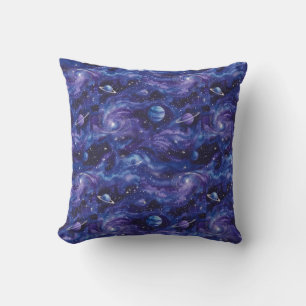 Coussin Motif à thème spatial avec étoiles et planètes
